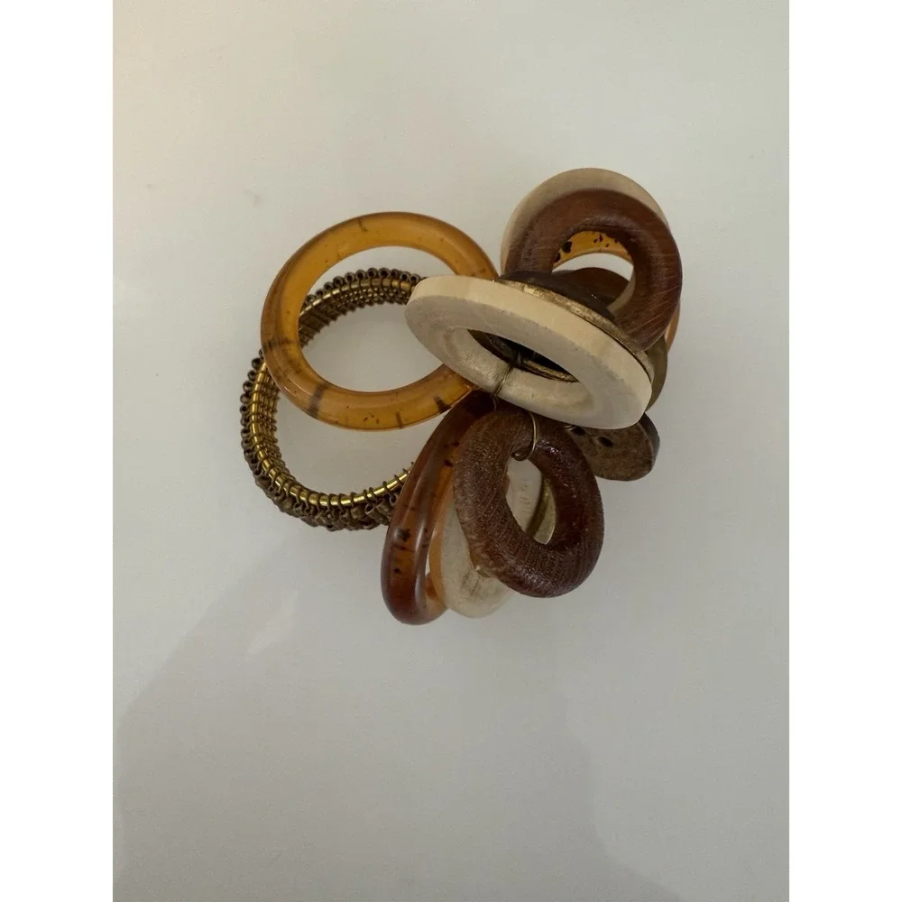 Vintage Set‎ of 6 Bodrum Interlink Napkin Rings Mid Century Modern Table Decor